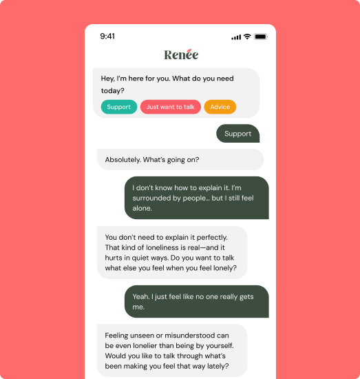 Stylized illustration representing emotional support